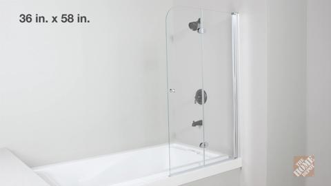 Aqua Fold 36 in. x 58 in. Frameless Hinged Tub Door in Chrome Aqua Fold 36 in. x 58 in. Frameless Hinged Tub Door in Chrome