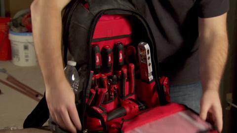 Jobsite Backpack W/ Utility Pouch 7 Pocket Tool Storage 10" Tuff Milwaukee Bag 