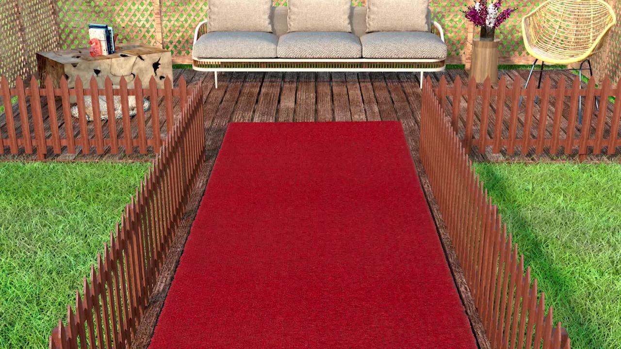 Ottomanson Evergreen 2 Ft X 5 Ft Red Artificial Grass Runner Rug Red350 2x5 The Home Depot