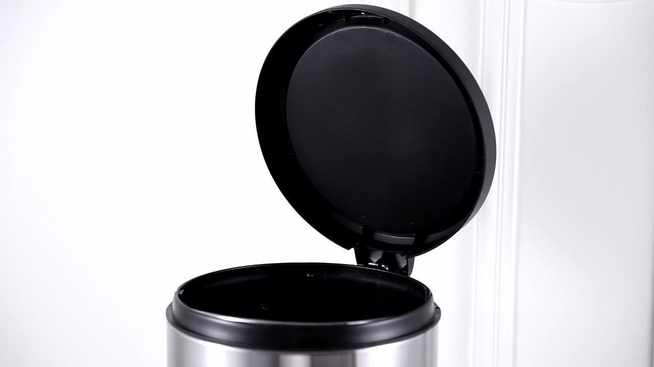 happimess Oscar Round 8 Gal. Step-Open Stainless Steel Trash happimess Oscar Round 8 Gal. Step-Open Stainless Steel Trash