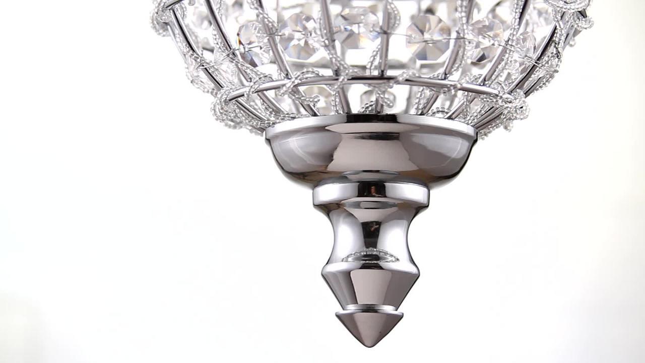 JONATHAN Y Juliette 12 in. 1-Light Chrome Crystal/Metal LED