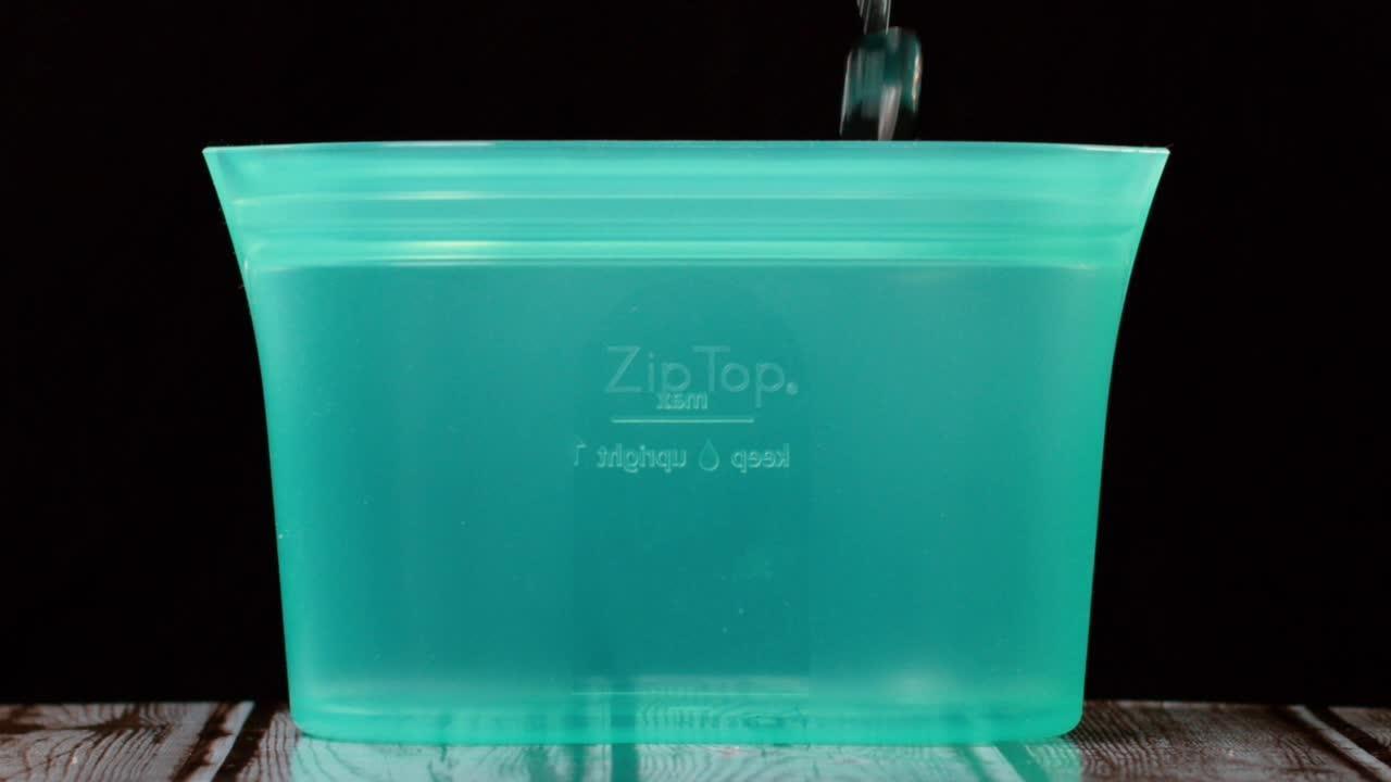Zip Top Reusable Silicone 3-Piece Dish Set - Small 16 oz., Medium