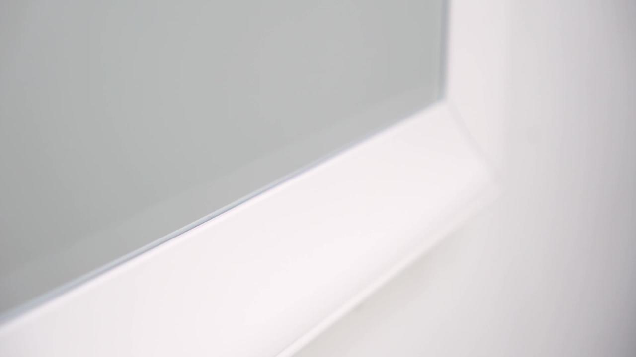 28 in. W x 36 in. H Framed Rectangular Beveled Edge Bathroom Vanity Mirror in Matte Pearl 28 in. W x 36 in. H Framed Rectangular Beveled Edge Bathroom Vanity Mirror in Matte Pearl