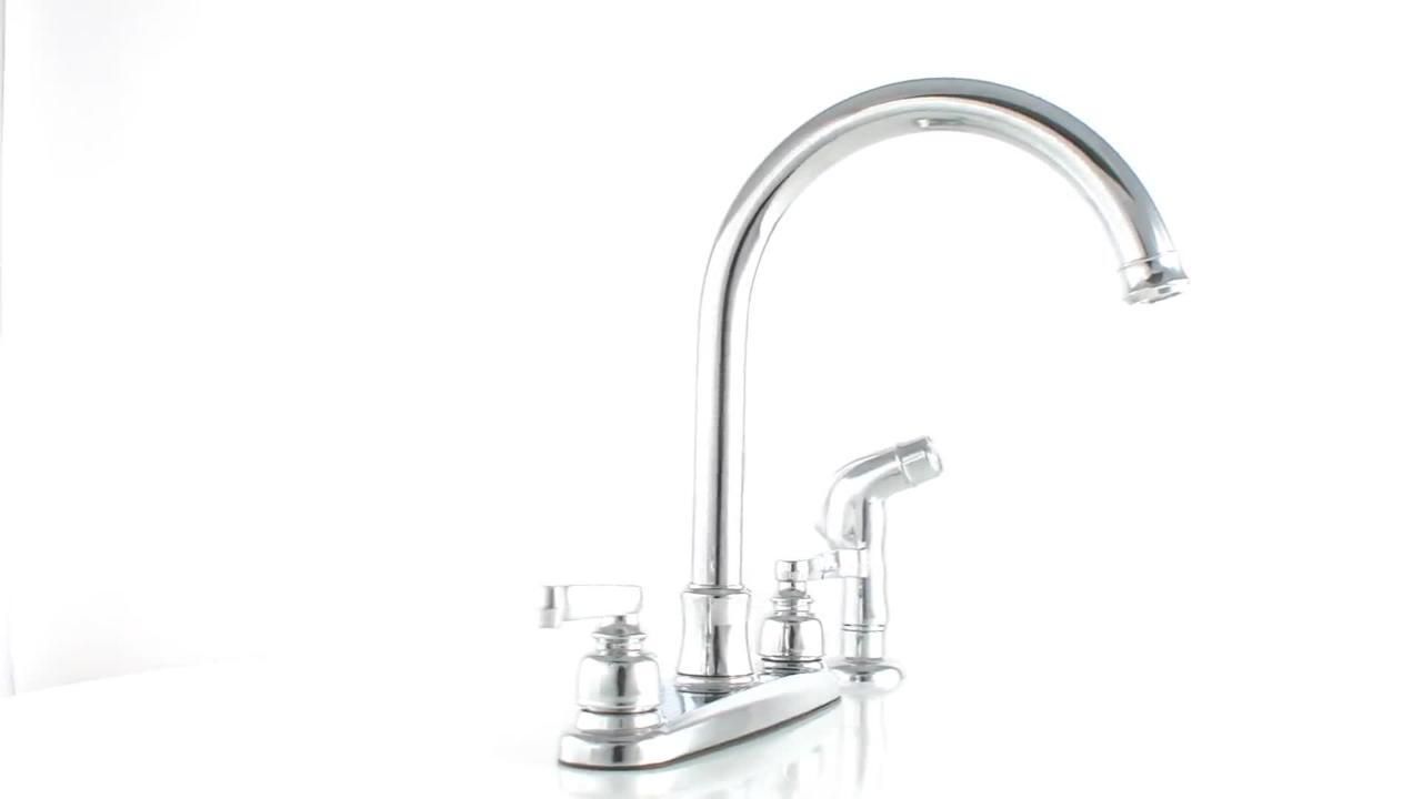 Foundations 2-Handle Standard Kitchen Faucet with Side Sprayer in Chrome