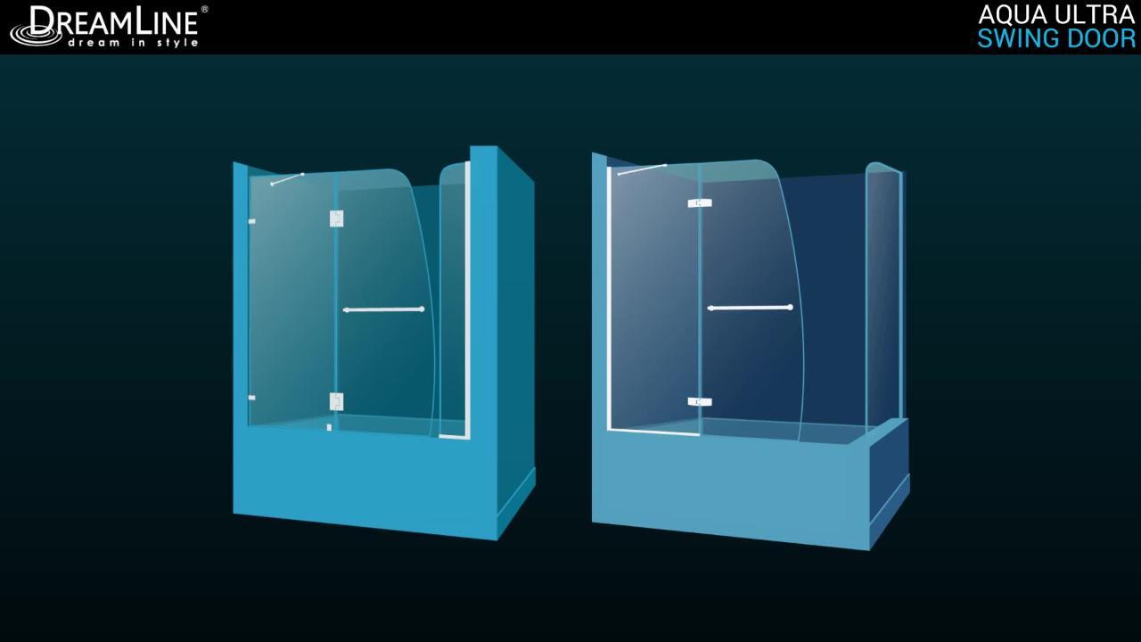 Aqua 48 in. x 58 in. Semi-Frameless Hinged Tub Door in Brushed Nickel Aqua 48 in. x 58 in. Semi-Frameless Hinged Tub Door in Brushed Nickel