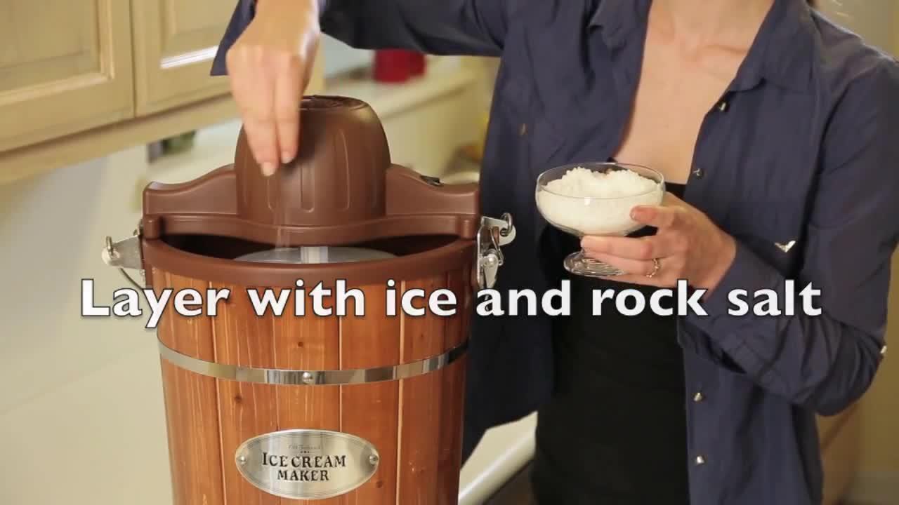 Nostalgia 4-Quart Electric Wood Bucket Ice Cream Maker