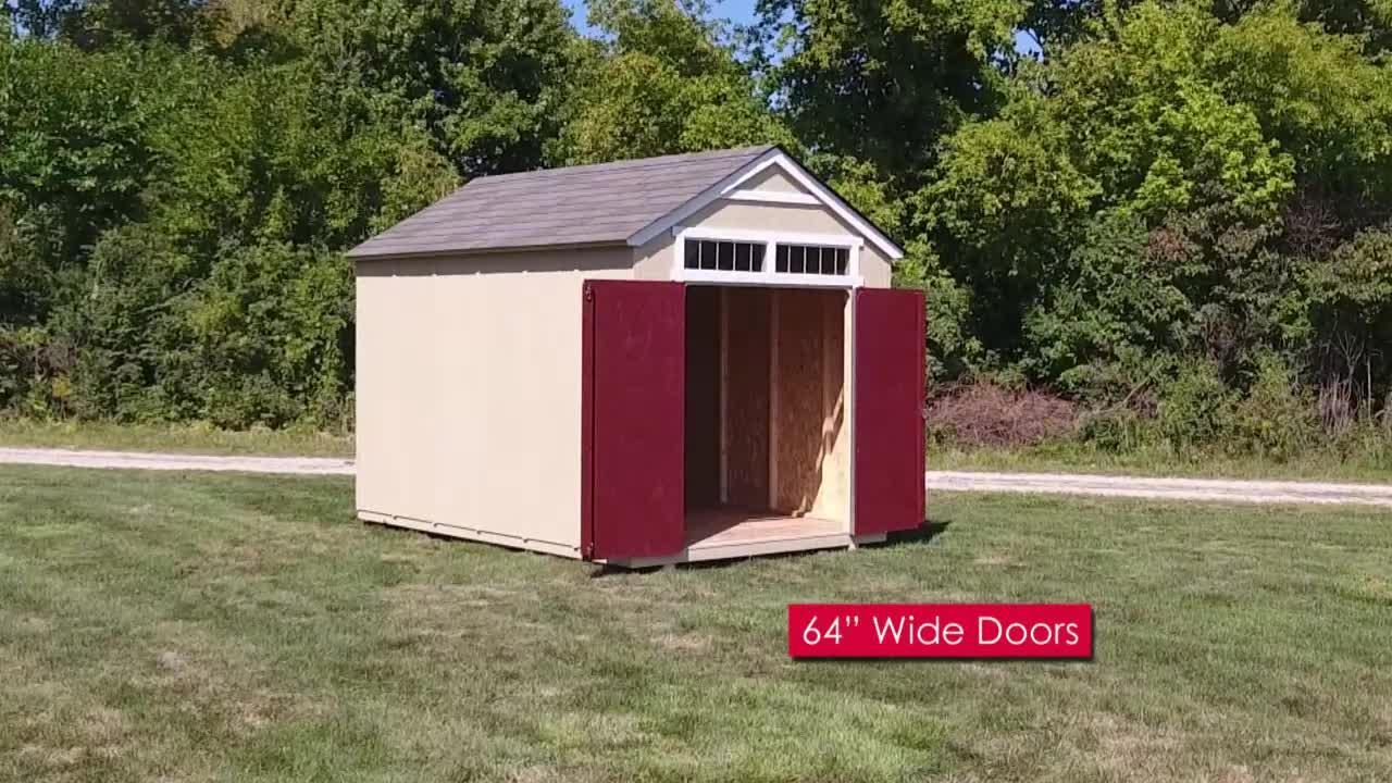 Majestic Do-It-Yourself 8 ft. x 12 ft. Outdoor Wood Storage Shed with transom windows and wrap around loft (96 sq. ft.)