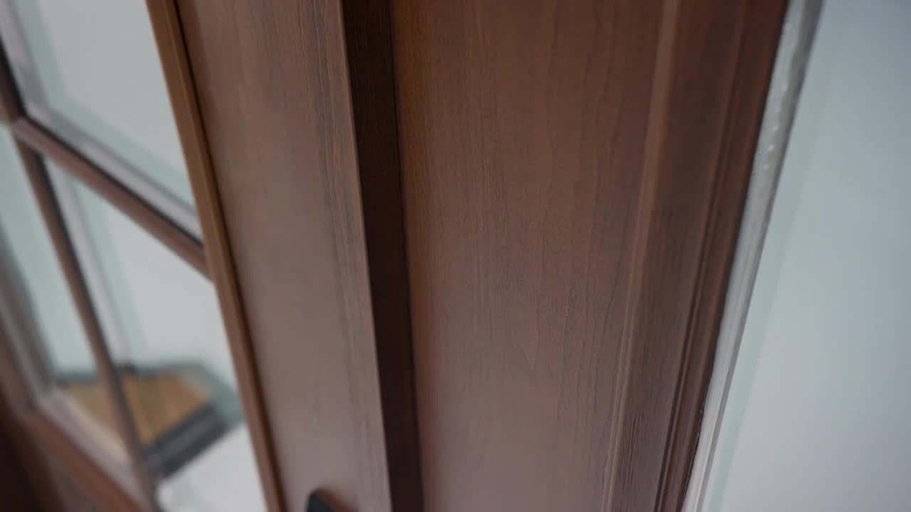 36 in. x 80 in. Left Hand 2-Panel Square Coffee Bean Stain Fiberglass Prehung Front Door with Brickmould 36 in. x 80 in. Left Hand 2-Panel Square Coffee Bean Stain Fiberglass Prehung Front Door with Brickmould