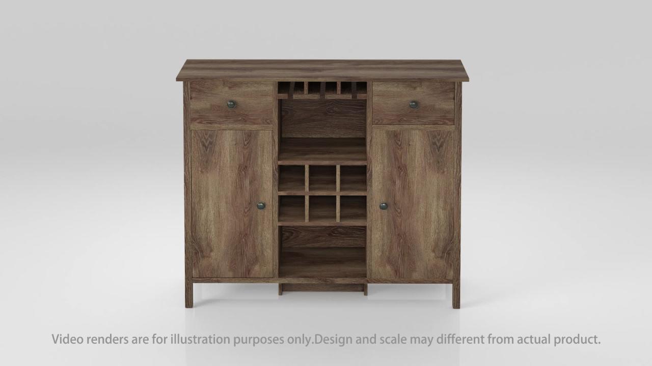 Furniture of America Timothy 6-Bottle Distressed Walnut Wine