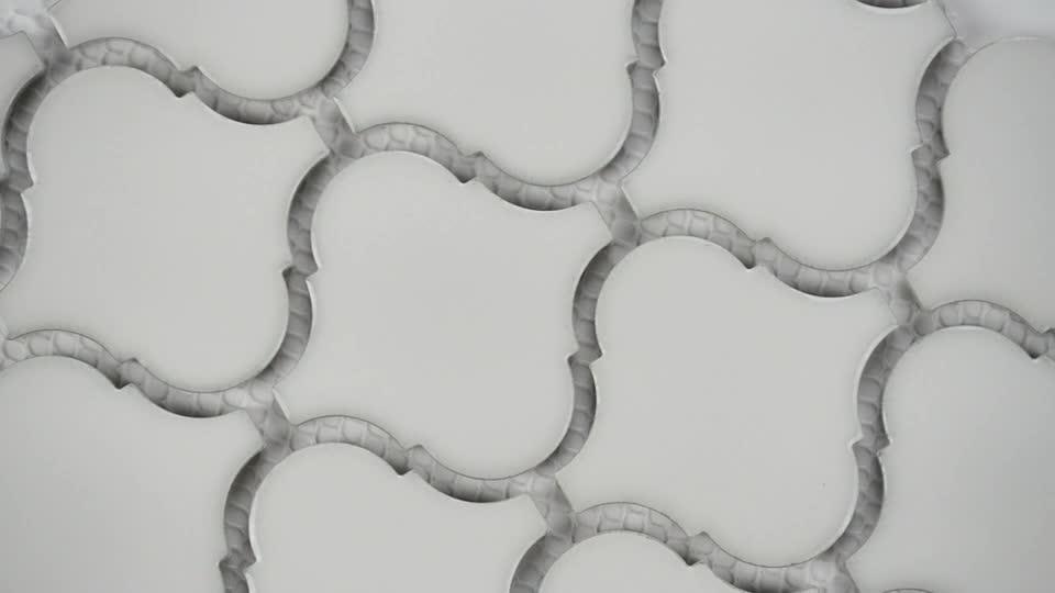 Bianco Arabesque 9.84 in. x 10.63 in. x 6mm Glossy Ceramic Mesh-Mounted Mosaic Tile (10.95 sq. ft. / case) Bianco Arabesque 9.84 in. x 10.63 in. x 6mm Glossy Ceramic Mesh-Mounted Mosaic Tile (10.95 sq. ft. / case)