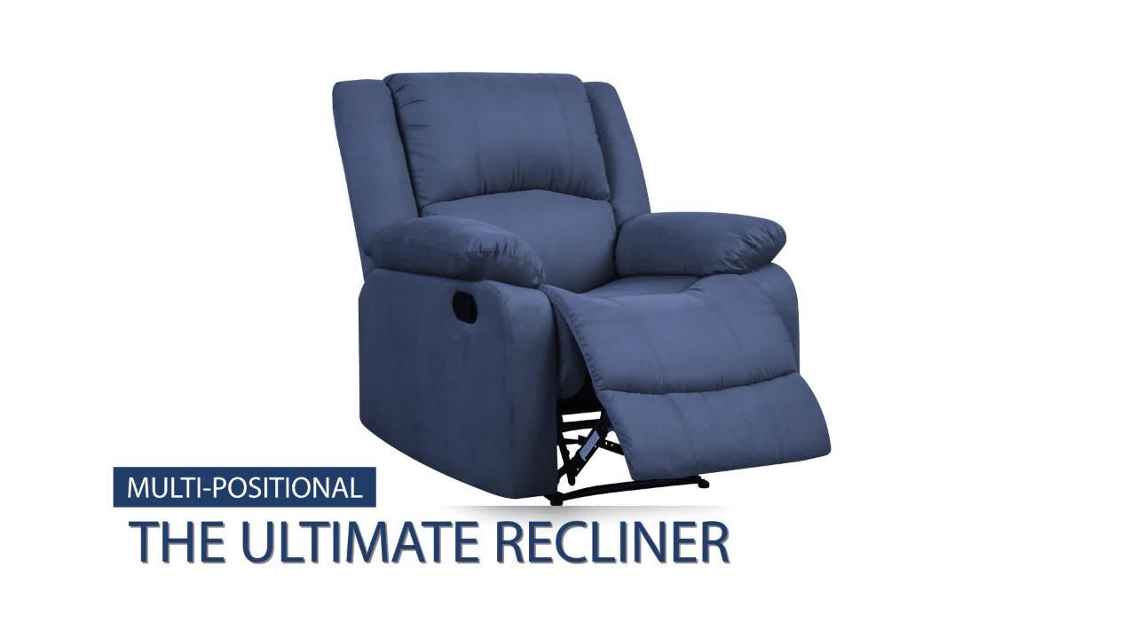 Relax-a-Lounger Warren Standard Push Back Recliner, Beige Microfiber 