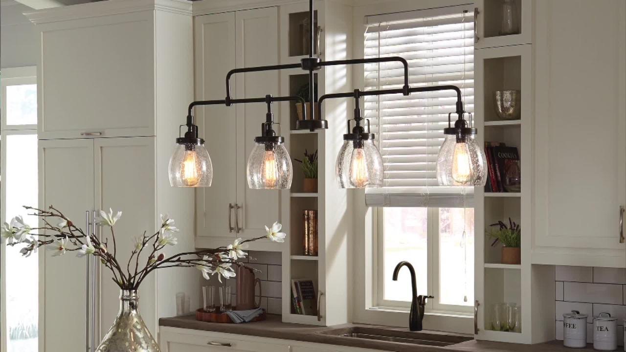 Generation Lighting - Belton 28.75 in. 4-Light Brushed Nickel Transitional Industrial Wall Bathroom Vanity Light with Seeded Glass Shades