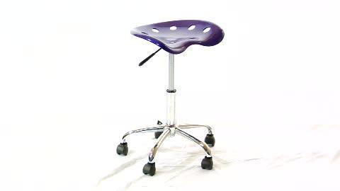 Backless Stool with Swivel Tractor Seat and Adjustable Height Vibrant Colors 