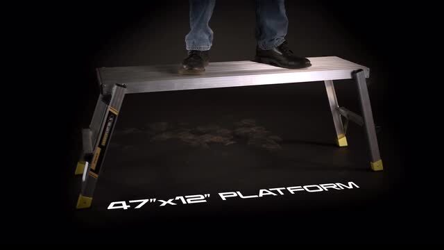 Gorilla Ladders - 47 in. x 12 in. x 20 in. Aluminum Slim-Fold Work Platform with 250 lb. Load Capacity