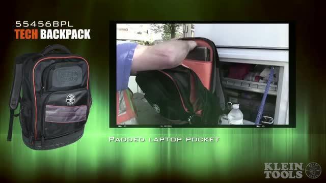 Klein Tools Tool Bag, Tradesman Pro Tech Bag, 22 Pockets w/Laptop