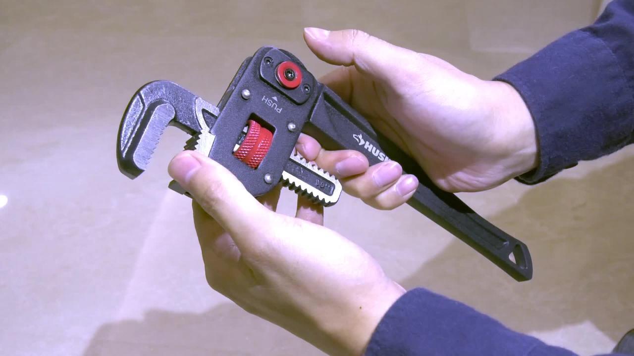 Husky Multi-Angle Pipe Wrench 16PL0144 - The Home Depot