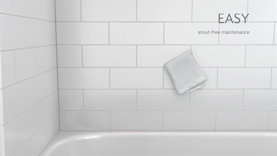 Remodeler Shower - 5 Piece 60x30 - Subway Tile Look - Flat Back Wall