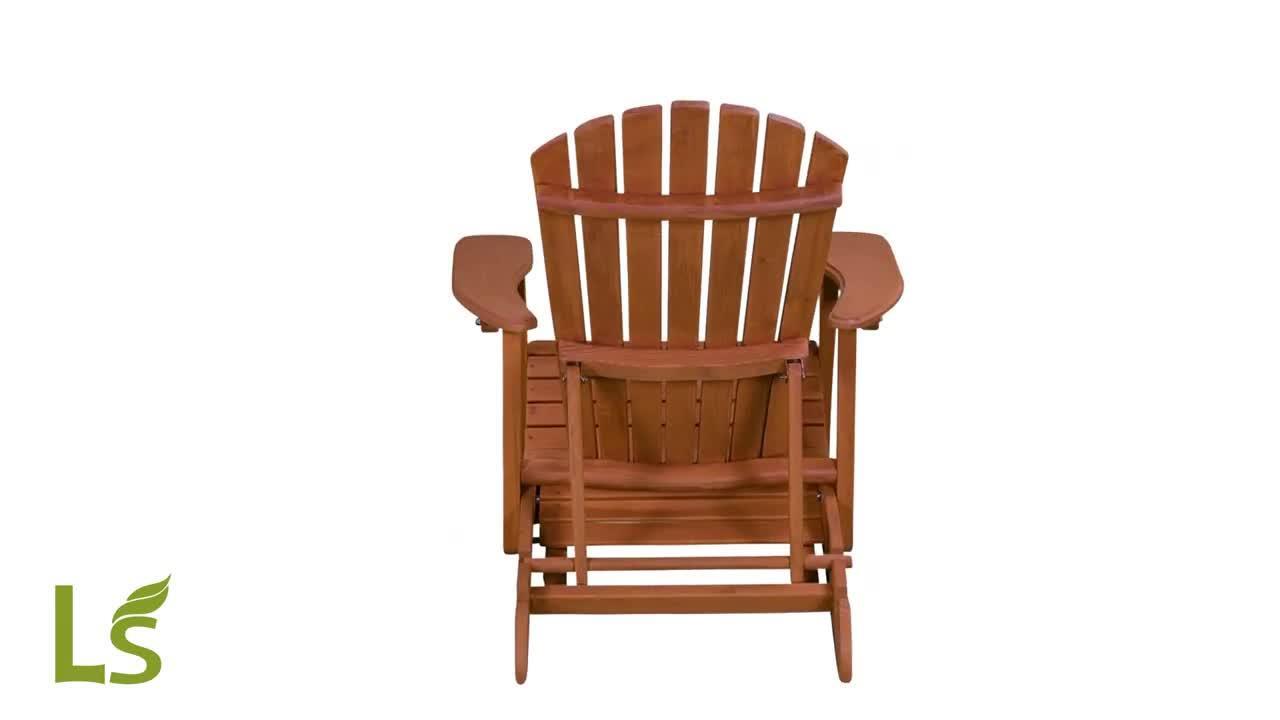 Leisure Season Reclining Patio Adirondack Chair with Pull Out