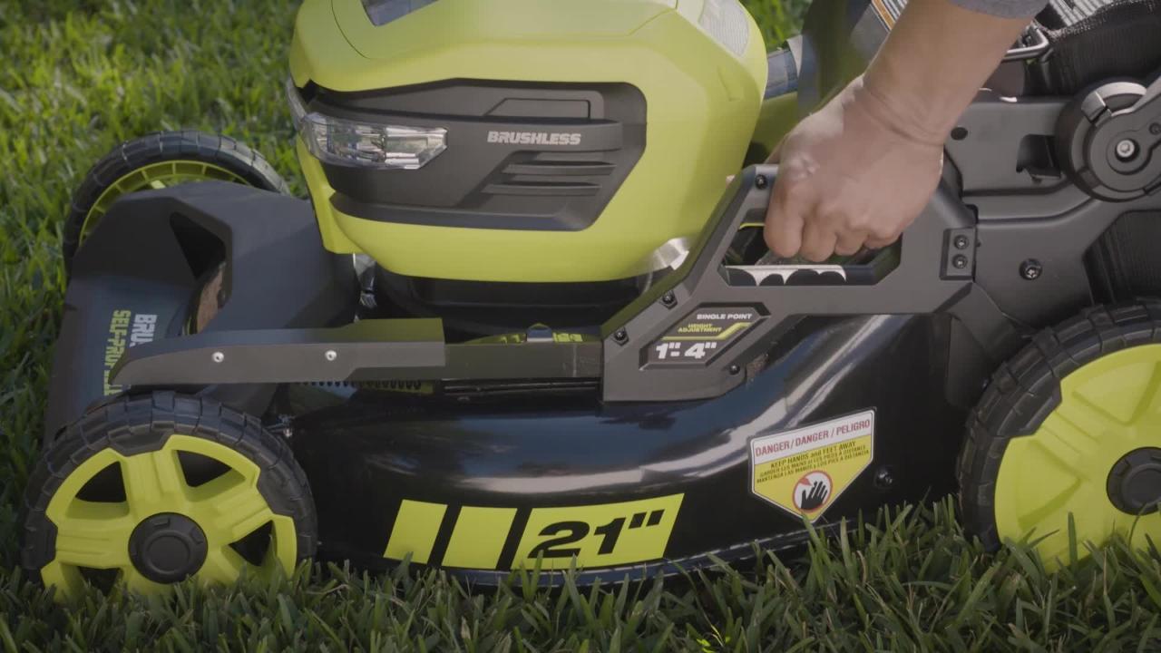 RYOBI 21 in. 40-Volt Lithium-Ion Brushless Cordless Walk Behind Self-Propelled Mower with 7.5 Ah Battery/Charger Included