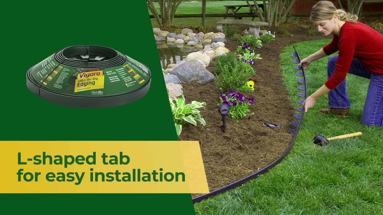 60 ft. No-Dig Plastic Landscape Edging Kit