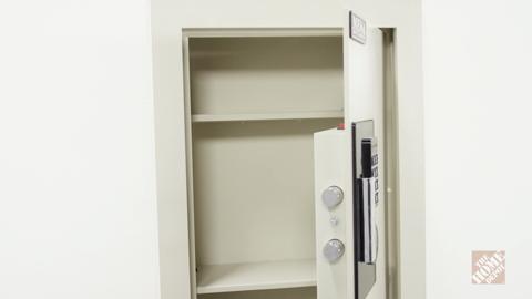 0.3-0.7 cu. ft. All Steel Adjustable Wall Safe with Electronic Lock, Cream