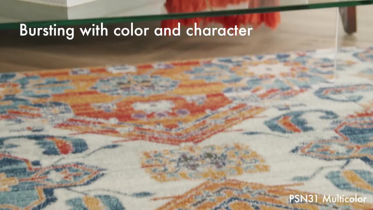 Nourison Passion Ivory/Light Blue 8 ft. x 10 ft. Persian Vintage