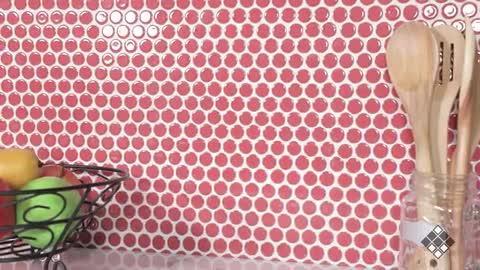 Merola Tile Hudson Penny Round Vermilio 12 in. x 12-5/8 in