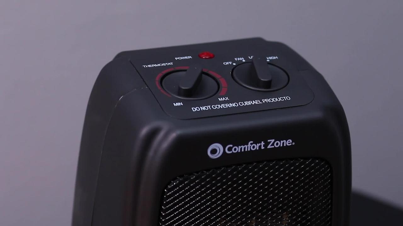 Comfort Zone CZ442 Ceramic Electric Portable Fan-Forced Heater Black Brand New 