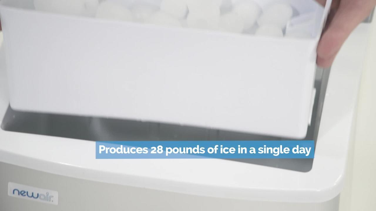 Newair Countertop Ice Maker, 28 Lbs. Of Ice A Day, 3 Ice Sizes, Bpa-free  Parts, In Stainless Steel : Target