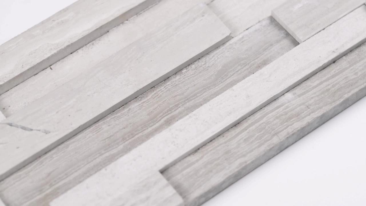 White Oak 3D Ledger Panel 6 in. x 24 in. Honed Marble Wall Tile (10 cases / 60 sq. ft. / pallet) White Oak 3D Ledger Panel 6 in. x 24 in. Honed Marble Wall Tile (10 cases / 60 sq. ft. / pallet)