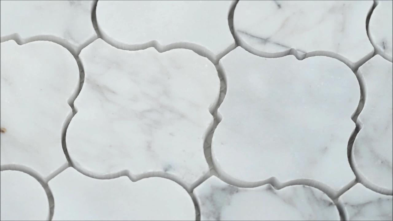 MSI Greecian White Arabesque 12 in. x 12 in. x 10 mm Polished Marble Mosaic Floor and Wall Tile (10 sq. ft./case) MSI Greecian White Arabesque 12 in. x 12 in. x 10 mm Polished Marble Mosaic Floor and Wall Tile (10 sq. ft./case)