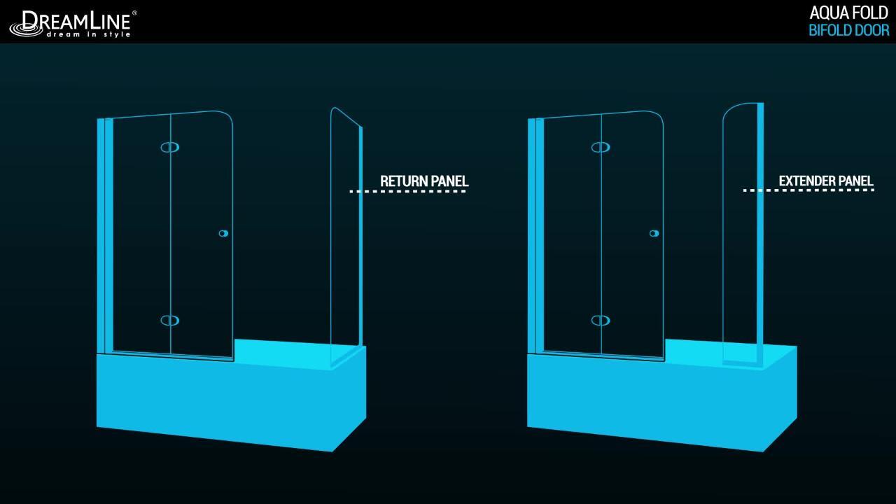 DreamLine Aqua Fold 33.5 W x 72 H Pivot Frameless Shower Door