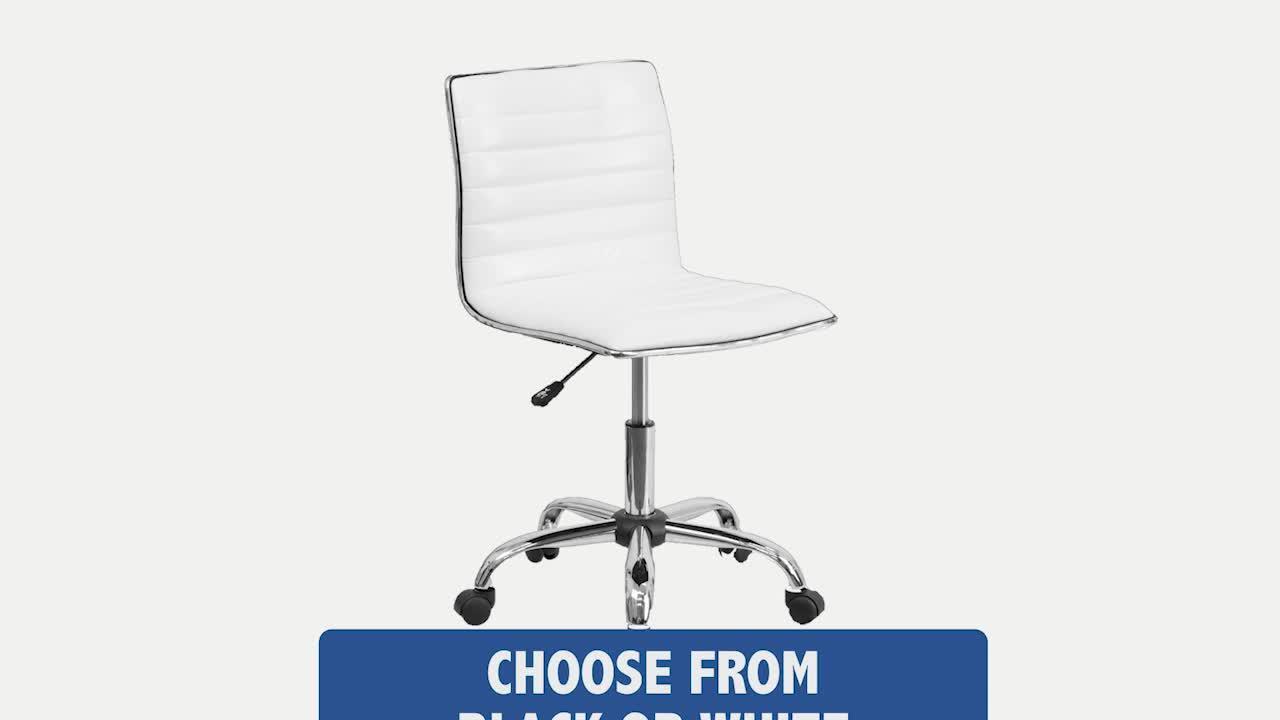 low back armless designer swivel task chair