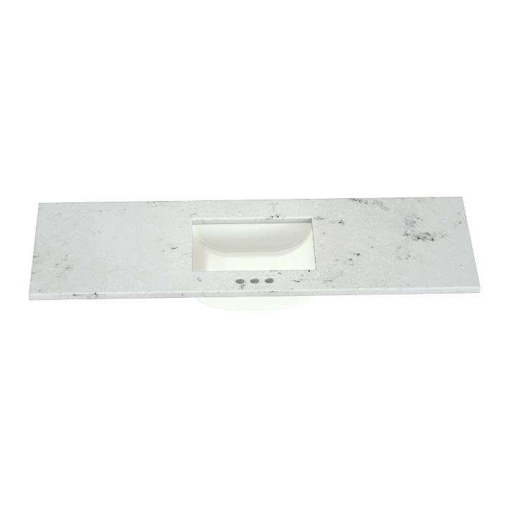 61-in White Cultured Marble Single Sink Bathroom Vanity Top 61-in White Cultured Marble Single Sink Bathroom Vanity Top