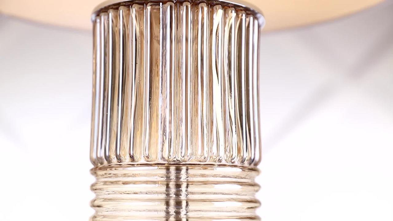 JONATHAN Y Genevieve 30 in. Champagne Glass/Crystal LED Table Lamp