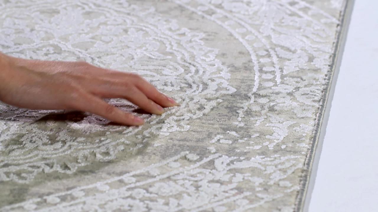 SAFAVIEH Princeton Gray/Beige 2 ft. x 10 ft. Floral Runner Rug PRN715G