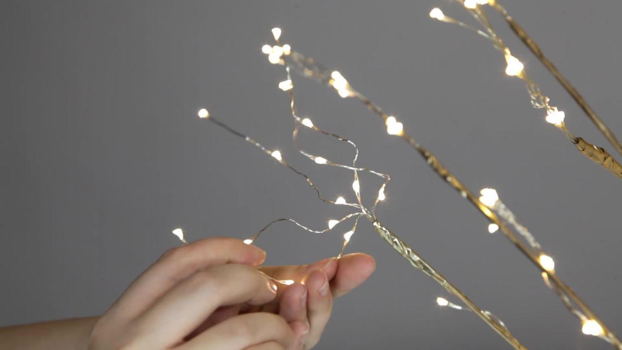 29In Branch Lamp Fairy String Light Tree Twig Floral Flower Vase Decorative 