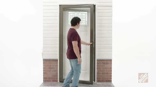 3000-Series 36 in. x 80 in. White Left-Hand Full View Interchangeable  Aluminum Storm Door with Nickel Hardware