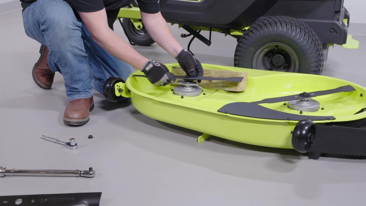 Ryobi riding mower online blades