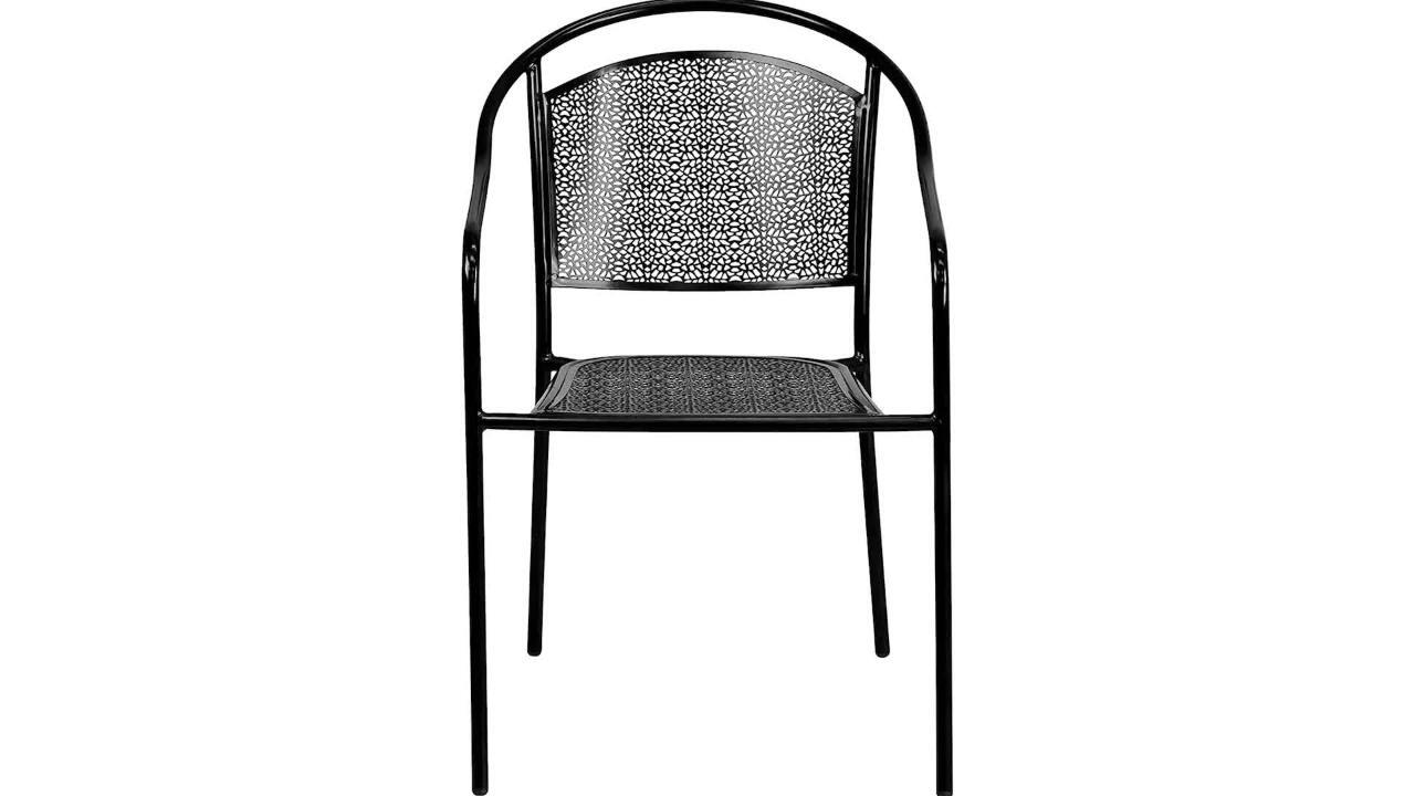 Carnegy Avenue Metal Outdoor Dining Chair in Black CGA-XU