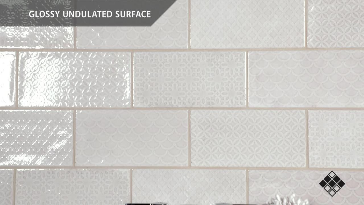 Merola Tile Camden Decor Antique Bianco 4 in. x 8 in