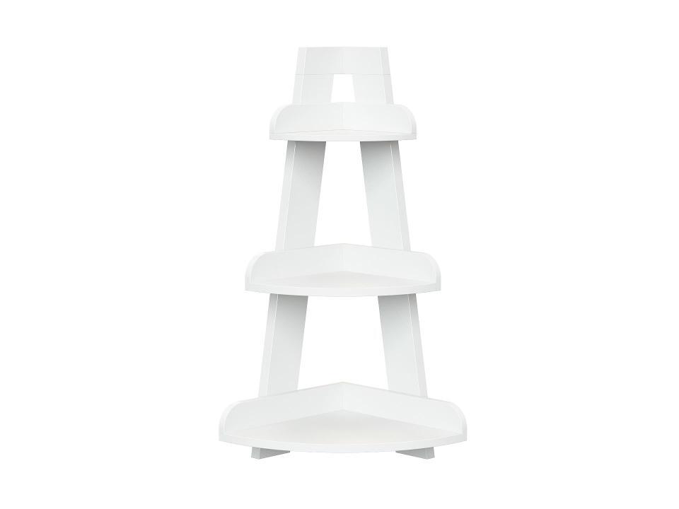 RiverRidge Home Amery 2-Tier Ladder Wall Shelf with Hooks - White