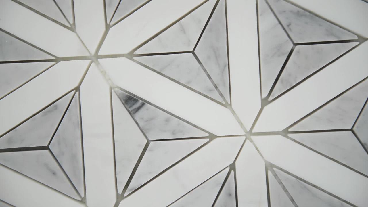 MSI Carrara White Faceted 9 in. x 12 in. Polished Marble