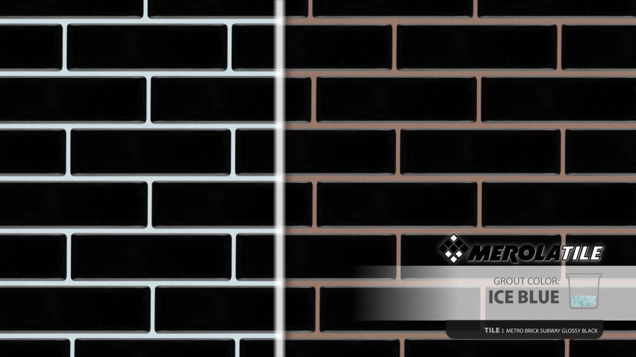 Metro Brick Subway Glossy Black 11-1/2 in. x 11-3/4 in. Porcelain Mosaic  Tile (9.6 sq. ft./Case)