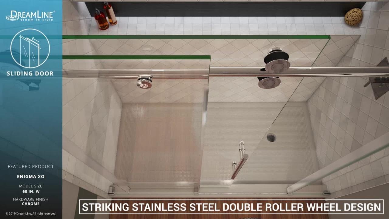 DreamLine - Enigma-XO 68-72 in. W x 76 in. H Fully Frameless Sliding Shower Door in Oil Rubbed Bronze