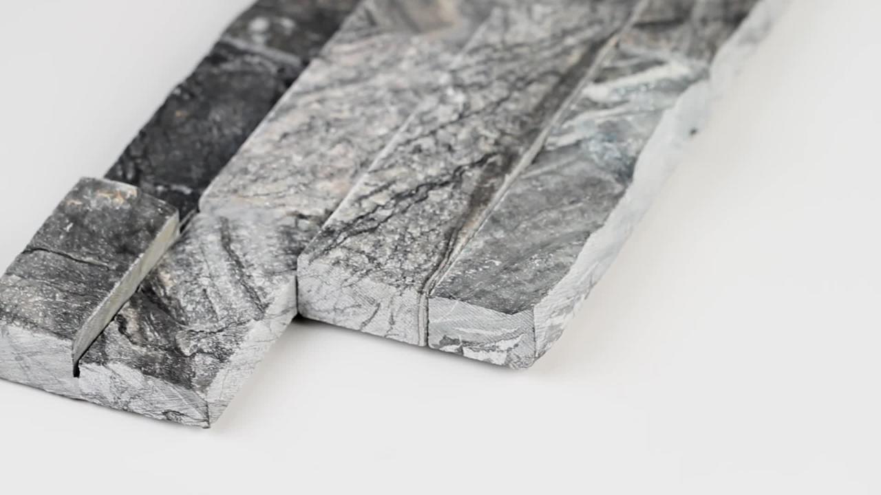 MSI Glacial Black Ledger Panel 6 in. x 24 in. Natural Marble Wall Tile (6 sq. ft. / case) MSI Glacial Black Ledger Panel 6 in. x 24 in. Natural Marble Wall Tile (6 sq. ft. / case)