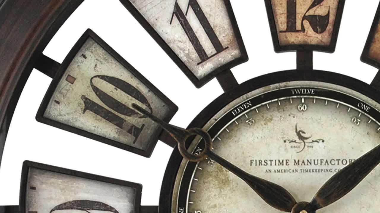 Firstime Co 22 5 In Round Numeral Plaques Wall Clock 10023 The Home Depot
