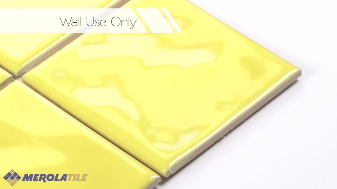 Merola Tile Twist Square Yellow Lemon 11-3/4 in. x 11-3/4 in. Ceramic Mosaic (9.79 sq. ft. /Case)