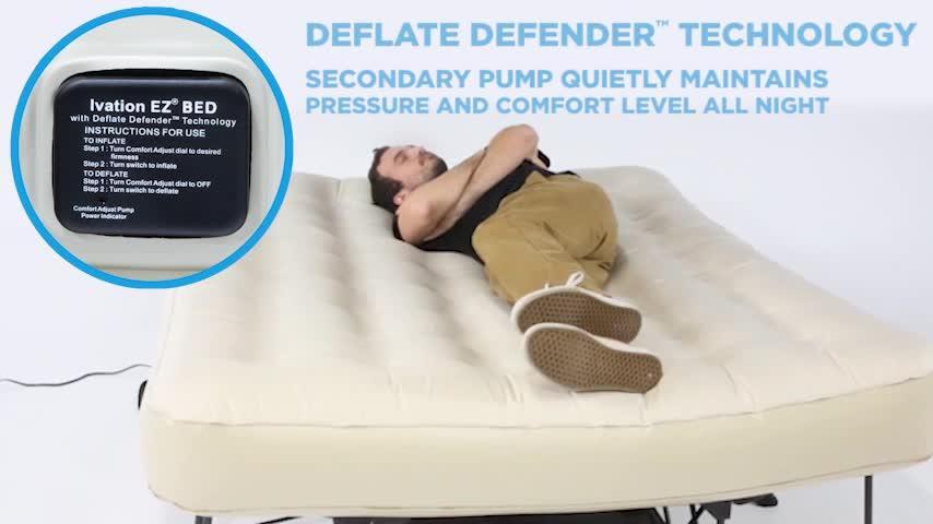 Ivation EZ-Bed (Twin) Air Mattress with Frame & Rolling Case, Self  Inflatable, Blow Up Bed Auto Shut-Off, Comfortable Surface AirBed, Best for  Guest