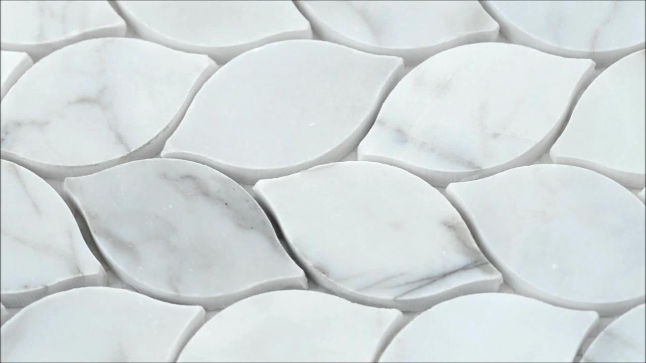 Grand Pavo Carrera Blend 11 in. x 12 in. x 10 mm Polished Marble Mosaic Tile